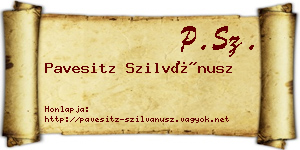 Pavesitz Szilvánusz névjegykártya